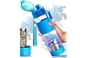 FILTERELATED Alkalische Wasserflasche Alkaline water Bottle Outdoor Wasserfilter Alkaline Wasserfilter Flasche reduzieren ORP 650ml,PH 9+ (Blau)