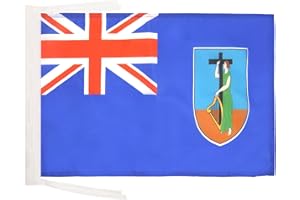 AZ FLAG - Montserrat Flag - 18'' x 12'' - 100% Polyester Montserratian - English Small Banner with Two Cords - Fade Resistant - Vivid Colors - 18x12 in - 45x30 Cm