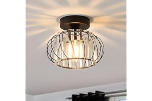 ANWIO Ceiling Lights Living Room,Black Chandeliers Ceiling Light,Morden Flush Ceiling Lights,Light Fittings Ceilings,Crystals Bedroom Lights Ceiling,Hallway Lights Ceiling Lamp(LAMP DIAM 22.5CM)