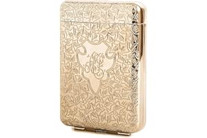 ONEONTA Metal Case Vintage Case - Front Pocket Carrying Case - Premium Storage Box for Women and Men Gift, Holds 12, up to 84mm, Gold
