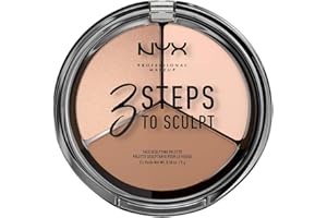 NYX Professional Makeup Palette Sculpting 3 Steps to Sculpt, Palette Contouring, Illuminante e Blush, Fair, Confezione da 1
