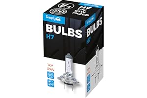 Simply S499 H7 Car Headlight Bulb - 12V, 55W, Complies with ECE R-37, UV Filter, Suitable for all Headlights, Maximum Visibility (BOXED) , White
