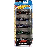 Hot Wheels Formula 1 5'li Araba Seti, F1 yarış takımlarından ilham alan 5 adet 1:64 &ouml;l&ccedil;ekli metal ara&ccedil;, koleksiyona uygun yar