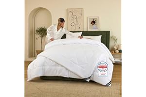 DREAMWAY - Edredón Relleno Nórdico 4 Estaciones 200x200 cm para Cama 105/120 - Bedding Edredón de Fibra 150+300 gsm Suave, Caliente y Cómodo Blanco