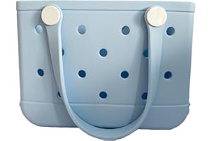 GBB Rubber Tote Bag Small Beach Bag Waterproof Outdoor Tote Bag Washable Tote Portable Travel Bag Open Handbag for Daily