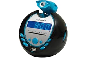 Metronic 477016 Sportsman Radio-réveil avec port USB - Noir et Bleu