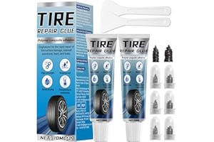 Aarovibe Reifenkleber, Schwarzer Gummikleber zur Seitenwandreparatur, Repariert Reifenrisse und Einstiche Schnell, Geeignet für Auto, Motorrad, Fahrrad, Jeep, Offroad, LKW, Traktor (20ml)