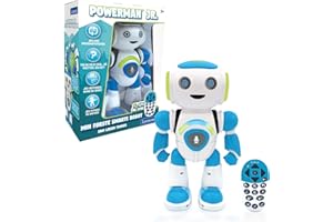 Lexibook, Powerman Jr., Robot giocattolo intelligente interattivo che legge nella mente giocattolo per bambini che ballano musica, Blu, ROB20IT