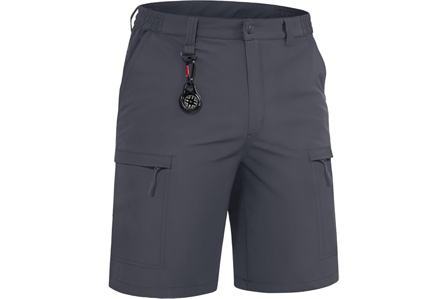 TACVASEN Men's Cargo Work Shorts Outdoor Stretch Hiking Walking Shorts with Zip Pockets