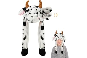 GLAITC Hat with Moving Ears, Plush Ear Moving Hat, Soft Cute Animal Hat Funny Floppy Ear Hat Long Soft Jumping Hats Fun Cute Animal Flap Cap for Kids Women Men, Cosplay Costume for Christmas Easter Birthday