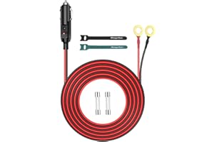 Range Tour Heavy Duty Cigarette Lighter Plug,12V-24V 15A Fused Replacement Cigarette Lighter Plug Extension Cable 1Meter Power Supply Cord Charger for Car Inverter Air Pump