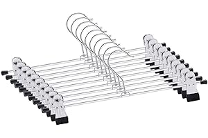 HOMENED Trouser Hangers, Metal Skirt Hangers, Clothes Hangers for Trousers, Socks, Skirts, 30 cm, Space-Saving Clothes Hangers with 360° Rotating Hooks, Black