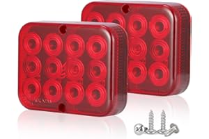SPARKMOTO 2 x Trailer LED Fog Lights, Submersible Red Trailer Fog Light LED