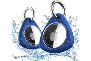 iFalarila 2 Pezzi Impermeabile Portachiavi AirTag - Porta Airtag per Apple, Chiavi Zaini e Animale in TPU Antiurto e Antigraffio con Cover Frontale, 360°Custodia AirTag, Mantiene Forte il Segnale