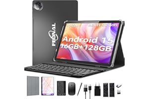 ‎FEONAL 2025 Neueste Tablet 11 Zoll Android 15 Tablets,Tablet mit Tastatur Maus,5G Wifi Tablett PC Mit 16GB+128GB(1TBTF),4G LTE Tablets Mit 2 SIM 1 SD slot-Octa-core,1080FHD,13+8MP,7000mAh,Type-C/GPS/OTG-Grau
