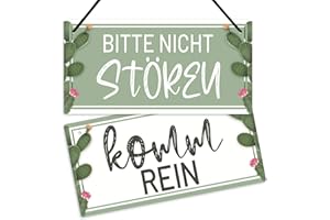 Putuo Decor Bitte Nicht Stören Schild, Komm Rein Türschild, Wendbares doppelseitiges PVC Hängeplakette für Unternehmen, Büro, Therapeuten, Kliniken, 25,4 x 12,7 cm