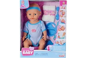 Simba - New Born Baby - Poupon Bleu Boit Fait Pipi - 43cm - Nombreux Accessoires Inclus - 105030044