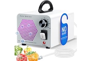 GMGXX 2 In 1 Ozongenerator 60000mg/H, Ozongerät Ozon Luftreiniger mit Wasser und Luft Modus, O3 Geruchsneutralisierer Ozone Generator mit 120 Min Timer, Ozonator für Auto Wohnung Obst Gemüse