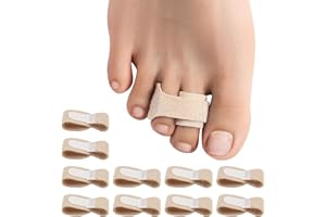 JINFANSHURICH 10 Pack Hammerzehenbandage – Weiche Zehenbandage zur Korrektur von Hammerzehen, Einstellbare Zehenschiene für Schmerz und Drucklinderung, Verschiedene Größen für optimalen Sitz (Klein(S))