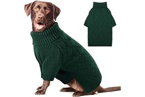 AOFITEE Pull pour Gros Chien, Hiver Pull de Noel Chaud Chien Grande Taille avec Manches, Tricot d'hiver à Col Roulé Chiens Epais Pull-Overs Chaud Labrador pour Automne Hiver