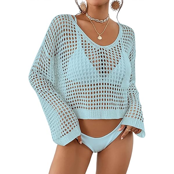 Bsubseach Crochet Maillot De Bain Cover Ups Pour Femmes Hollow Out