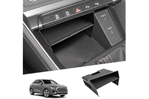 SHAOHAO Compatibile con Audi Q3 F3 / Q3 Sportback s Line TFSI e 2019-2024 Accessori Scatola portaoggetti per Console Centrale Auto Center Console Organizer Multifunzionale Audi Q3 sportback