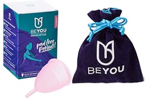 BeYou Menstrual Cup | Women’s Health Top 10 | Voted Best for Beginners | Soft Menstrual Cup | Comfortable | Medical Grade Silicone | (Medium)