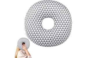 Varku Ear Piercing Pillow, O-Shaped Pillow with an Ear Hole for Side Sleepers, Releasing Ear Pain Ear Inflammation Pressure Sores, Ear Guard Pillow for CNH and Ear Piercing