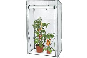 Hoberg Folien-Gewächshaus | Ideal als Treibhaus & Tomatenhaus für Garten oder Balkon | Besteht aus PE-Gitterfolie (140 g/m²) | inkl. Querstreben & Heringen | Maße: 100 x 50 x 158/170 cm [Transparent]