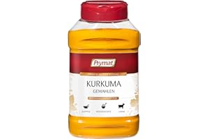 ‎PRYMAT Prymat Kurkuma Pulver 350g, fein gemahlene Kurkumawurzel für Goldene Milch, Marinade für Geflügel und Sauce für Salate mit Hühnchen oder Gemüse, im Streuer