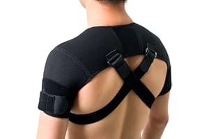 EVANEM Support d'épaule à double épaule, orthèse d'épaule réglable, soutien d'épaule pour soulager la douleur et prévenir les blessures pour les hommes et les femmes