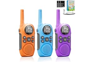 Talkie Walkie Rechargeable,NXGKET Talkie-walkie Longue Portée 3KM,Jouets de Plein air pour Enfants de 3 à 12 Ans, Batteries Li-ION intégrées,16 Canaux Radio Lampe pour Camping Jeu d'Aventure Randoneé