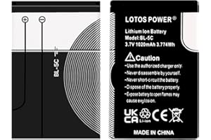 LOTUS POWER 2 Stück 1020mAh BL-5C BL5C BL 5C Akku für 6230 6330 6263 6267 6270 6555 6600 6630 6670 6680 6681 6682 6820 (2 Stücke)