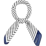 sourcing map 70cm Femmes À rayures Impression Foulards Carrés Foulard Bandeau Bandeau