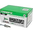 Corefix Twist Metal Plasterboard Fixing Pack of 100 Self-Drill Fixings with Screws for Tight Grip and Strong Hold. Easy to Install with NO Drill Required Suitable for All Plasterboard Types.