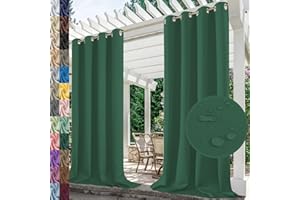 YHJSWELT Outdoor Vorhang Wasserdicht 1 Stück, Outdoor Gardinen mit Ösen Wetterfest, Outdoor Vorhang Blickdicht, Sonnenschutz, für Balkon Garten Terrasse Pavillon, Farbe #21, B132xH213CM