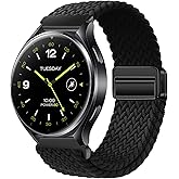 GIOPUEY Bands Compatible with Xiaomi Watch 2, Soft Nylon Woven Strap [Unisex] [Breathable] - Black