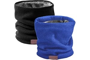 Onvavient Écharpe Hommes Hiver Tubulaire Foulard Ski Chaud Cache Cou-Cou Hiver écharpe Coupe Cagoule Cache-Élastique Épais Doux Fleece Echarpe Hommes et Femmes-Cou Gaiter Masque