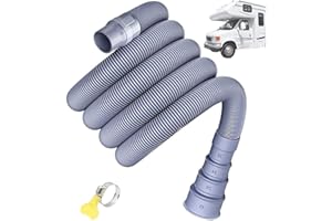 QSZTJJ Zusammenklappbares Wohnwagen-Abflussrohr mit verstellbarem Adapter, Wohnmobil-Abwasserschlauch-Set für Wohnmobil, flexibles Abflussrohr für Wohnmobil, Anhänger, Wohnwagen-Zubehör (9m)