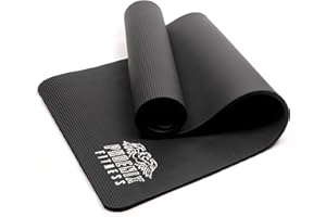 Phoenix Fitness NBR Yoga Mat - 15mm Extra Thick Exercise Mat with Carry Strap - Non Slip Yoga Mat for HIIT, Exercise & Pilates for Men and Women - Black or Pink