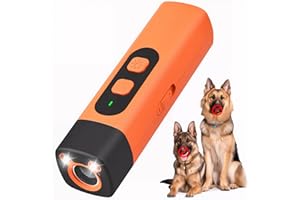 SHIRYLZEE Ultrasonic Dog Repeller, Bark Shield Anti Barking Device for Dogs, 2-in-1 Handheld Dog Bark Deterrent Device with LED Light, Indoor Outdoor Anti-Bark Device for Small, Medium & Large Dogs