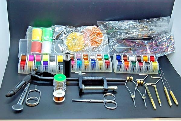 Olax Kit de Étau, Thread, Tinsel, Soie, Whip, Fil, Caisse pour Montage de Mouches
