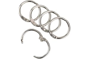 ZARRS Ringe Binder,Klein Loseblatt Ringe 50er Pack Metall Buch Mappe Ringe Loseblatt Ringe für Karteikarten A3 A4 A5 Skizzenbücher Scrapbook Handwerk Stahl Silber 1 Zoll/25MM