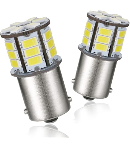 Qasim Lot 10 Ampoules LED 1156 BA15S P21W 24V Rouge - Clignotants Indicateurs Voiture Camion