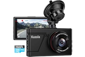 Kussla Dash Cam Front - Dashcam 1080P FHD Dash Camera with 64GB Card 3”IPS LCD Screen Small Car Camera Dash Cam WDR Night Vision 170° Wide Angle G-sensor Motion Detection