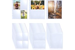 HOAAIGO Lot de 90 pochettes en plastique pour classeur à 6 anneaux, enveloppes de format A5, pochettes budgétaires à 6 trous, pochettes en plastique pour cartes photo, cartes