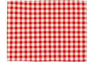 PARAMAISON Tovaglietta Americana Quadri Rustica, Stile Quadretti Country, Bianco e Rosso, Sottopiatti Colazione, Tavola da Pranzo, Cucina, Giardino, Pic nic, 40x50 cm