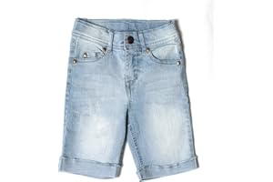 Bienzoe Niña Algodón elástico Mezclilla Pantalones Cortos