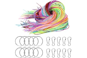 Zanfqvo 200 Pezzi Fili per Scooby Doo 20 Colori - Fili per Braccialetti con Portachiavi e Gancio - Scubidu Fili per Fai da Te Braccialetti, Collane e Portachiavi