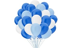 OHugs Blue Balloons - Pack of 50 10 Inch Blue Party Balloons Made of Strong Thick Latex for Birthday Decorations, Kids Party, Baby Shower, Weddings, National Days and School Event Decorations